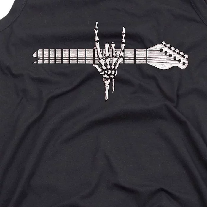 Rock On Rock Star Guitar Skeleton Hand Tank Top