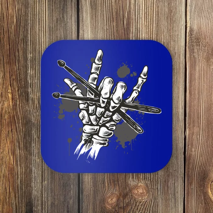 Rock On Rock Star Skeleton Hands Rocker Funny Halloween Gift Coaster