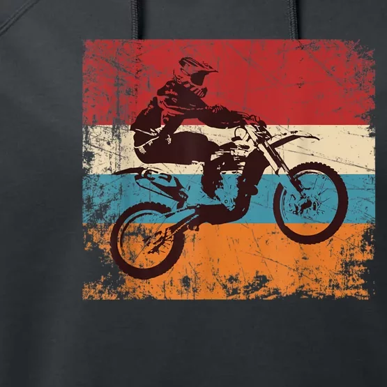 Retro Off Road Motorcycle Motocross Enduro Performance Fleece Hoodie