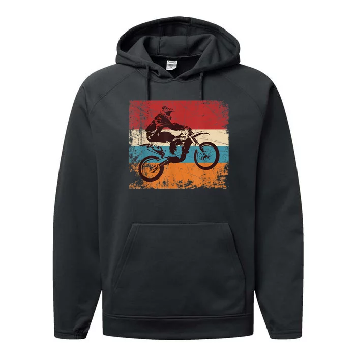 Retro Off Road Motorcycle Motocross Enduro Performance Fleece Hoodie