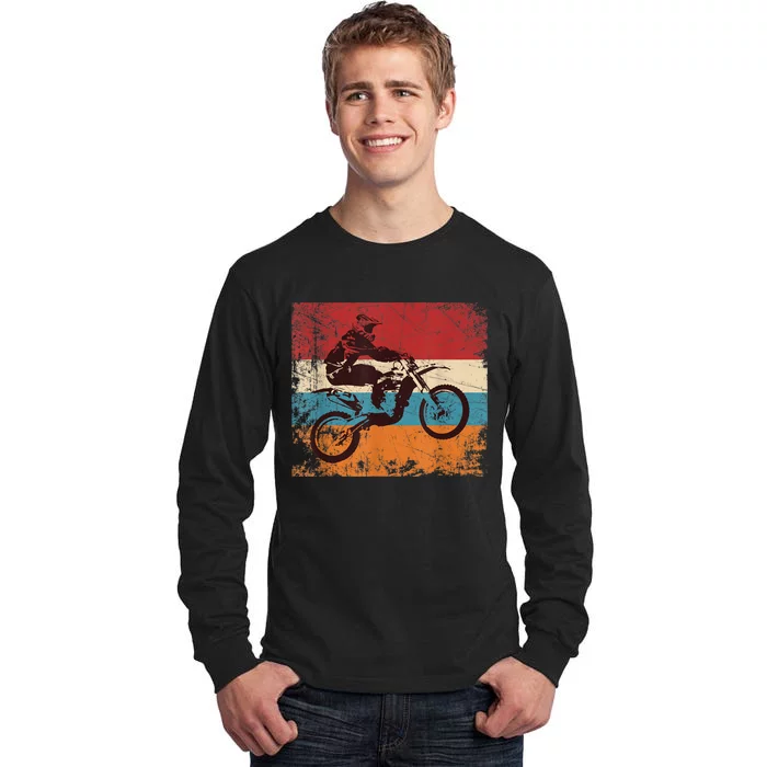 Retro Off Road Motorcycle Motocross Enduro Tall Long Sleeve T-Shirt