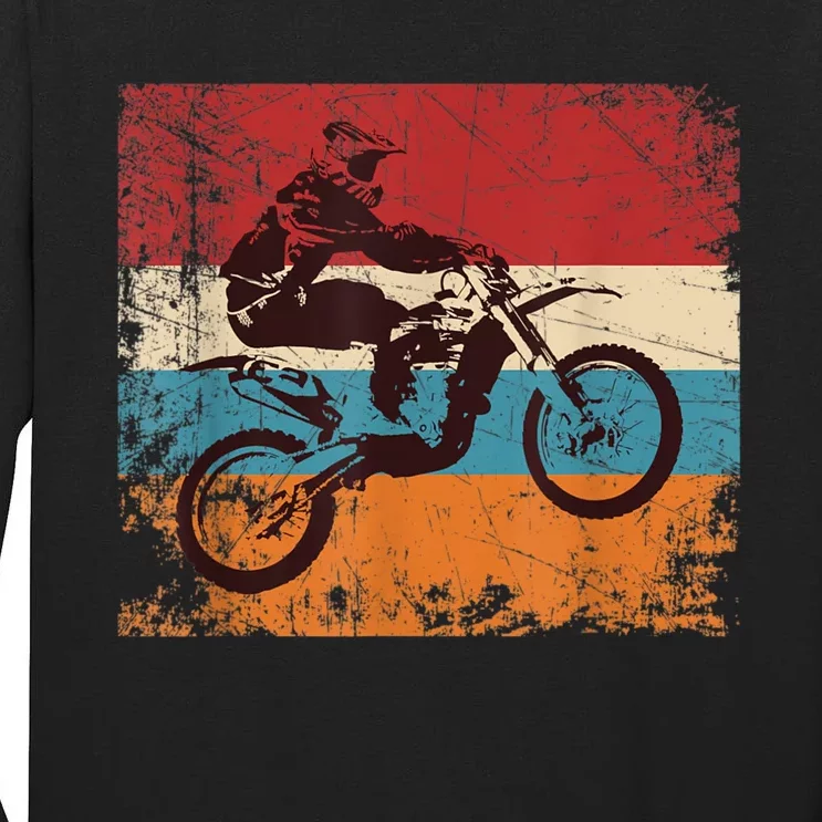 Retro Off Road Motorcycle Motocross Enduro Tall Long Sleeve T-Shirt