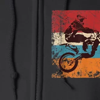 Retro Off Road Motorcycle Motocross Enduro Full Zip Hoodie