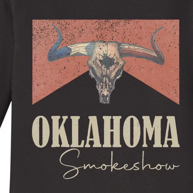 Retro Oklahoma Smokeshow Western Baby Long Sleeve Bodysuit