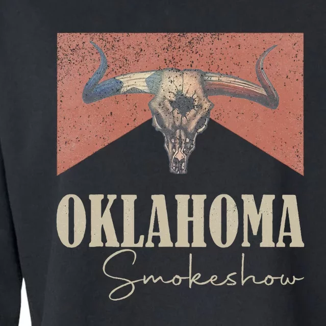 Retro Oklahoma Smokeshow Western Cropped Pullover Crew