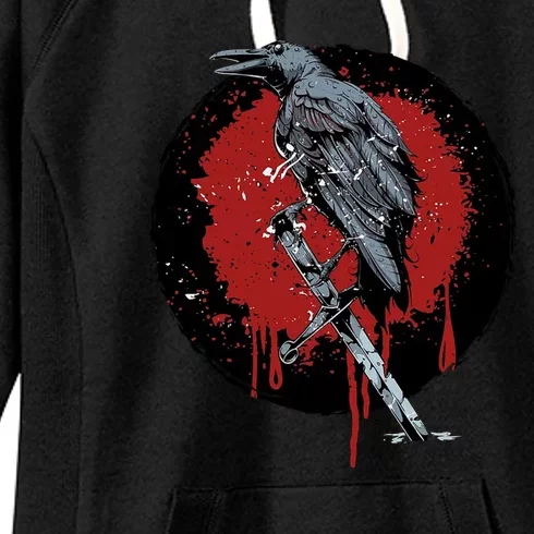 Raven On Sword Women's Fleece Hoodie