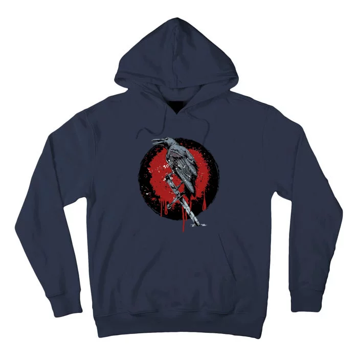 Raven On Sword Tall Hoodie