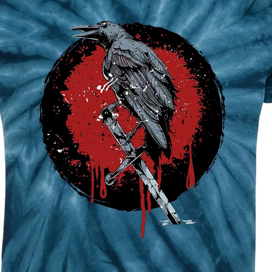 Raven On Sword Kids Tie-Dye T-Shirt