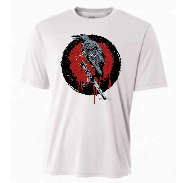 Raven On Sword Cooling Performance Crew T-Shirt