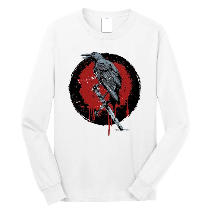 Raven On Sword Long Sleeve Shirt