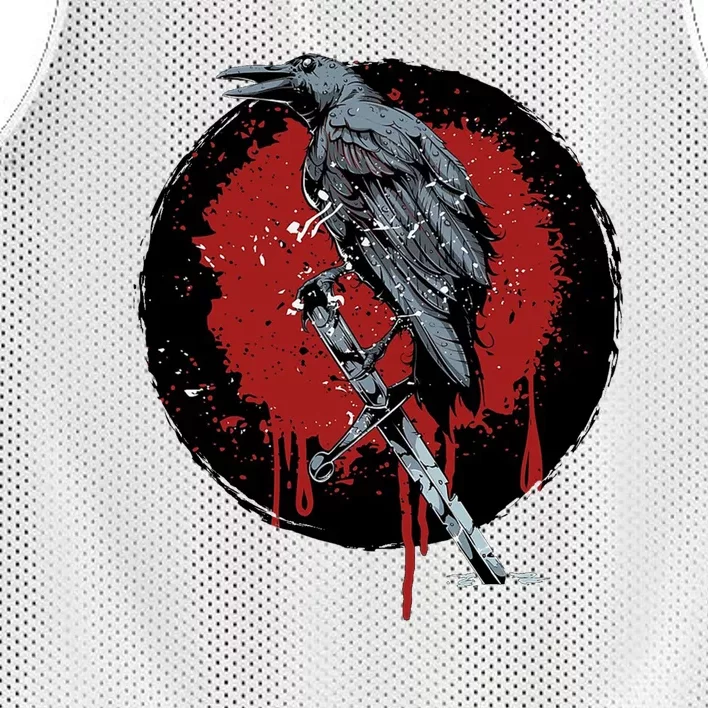 Raven On Sword Mesh Reversible Basketball Jersey Tank