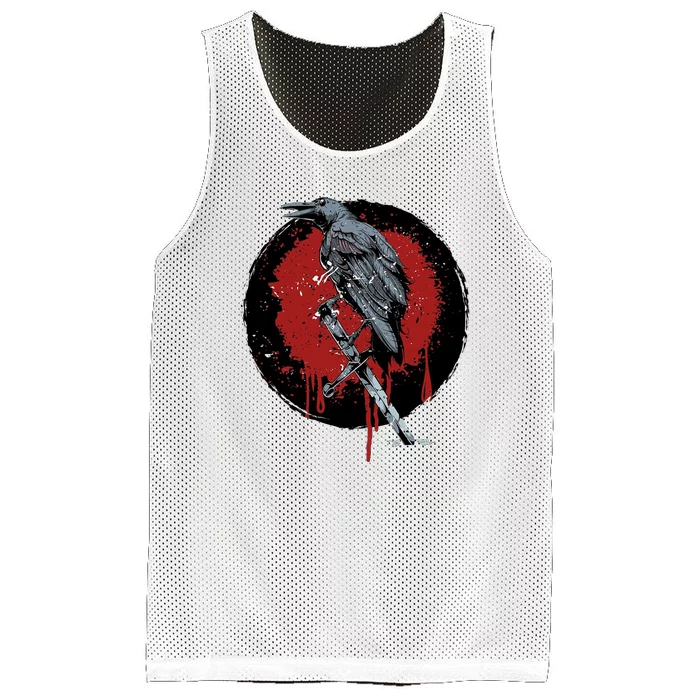 Raven On Sword Mesh Reversible Basketball Jersey Tank