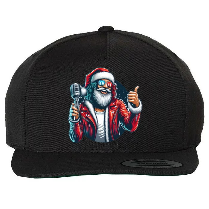 Rock On Singing Santa! Meaningful Gift Wool Snapback Cap