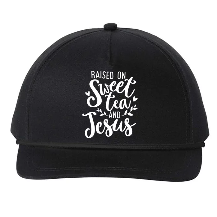 Raised On Sweet Tea And Jesus Snapback Five-Panel Rope Hat