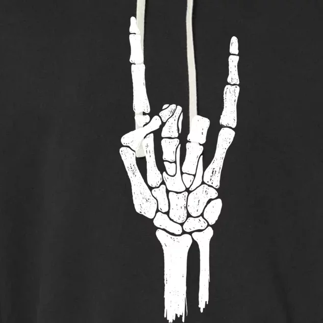 Rock On Skeleton Hand Gift Garment-Dyed Fleece Hoodie