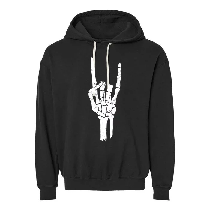 Rock On Skeleton Hand Gift Garment-Dyed Fleece Hoodie