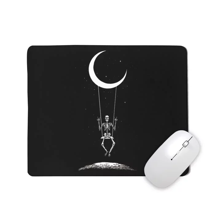 Rock On Skeleton Hands Halloween Moon Band Mousepad