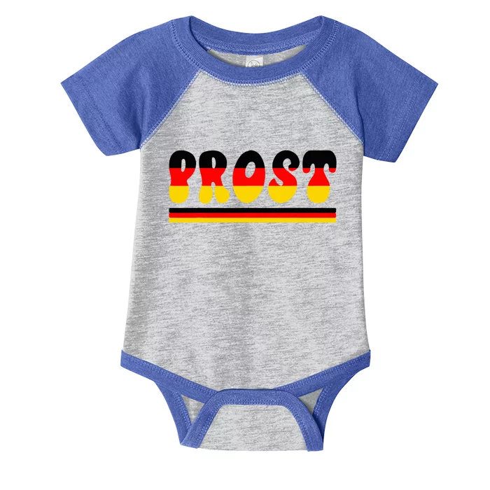 Retro Oktoberfest Squad German Flag Prost Infant Baby Jersey Bodysuit