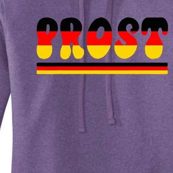 Retro Oktoberfest Squad German Flag Prost Women's Pullover Hoodie