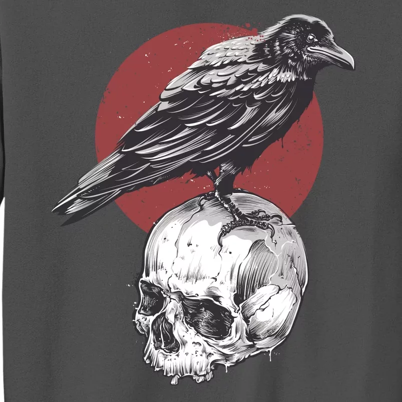 Raven On Skull Tall Sweatshirt