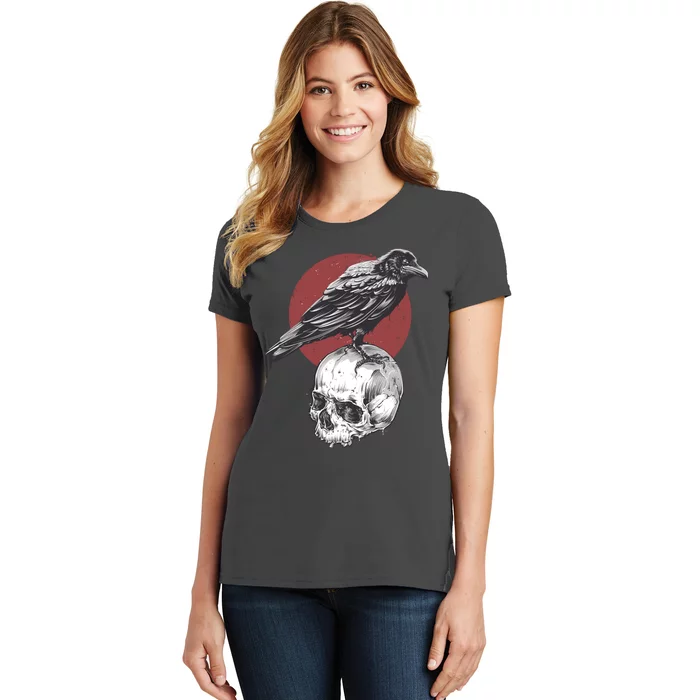 Raven On Skull Women's T-Shirt