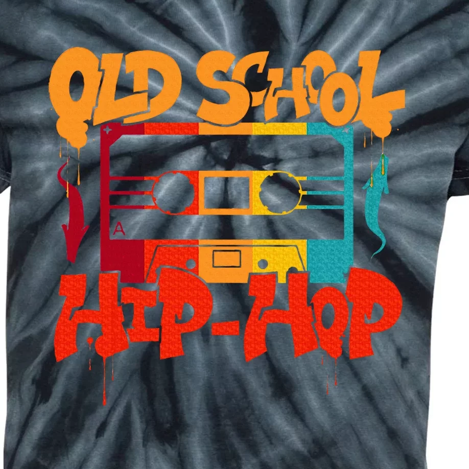 Retro Old School Hip Hop 80s 90s Graffiti Cassette Kids Tie-Dye T-Shirt