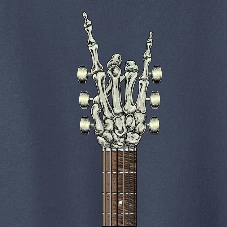 Rock On Skeleton Hand Guitar Rock & Roll Toddler T-Shirt