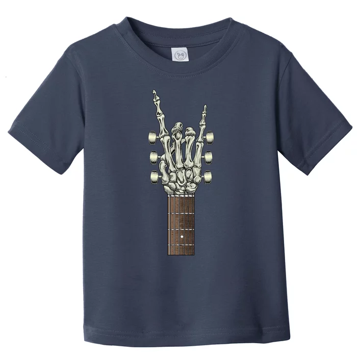 Rock On Skeleton Hand Guitar Rock & Roll Toddler T-Shirt