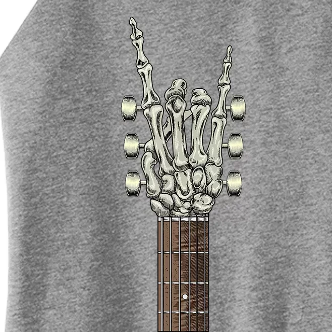 Rock On Skeleton Hand Guitar Rock & Roll Women’s Perfect Tri Rocker Tank