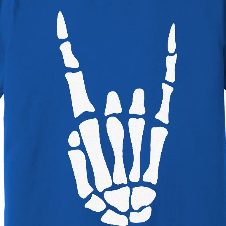 Rock On Skeleton Hand Sign Minimalistic Halloween Costume Premium T-Shirt