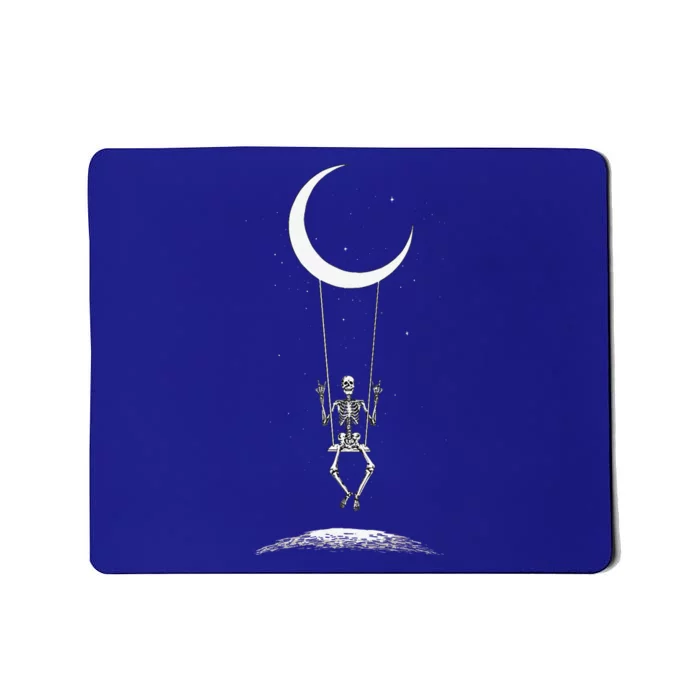 Rock On Skeleton Moon Band Rock And Roll Graphic Mousepad