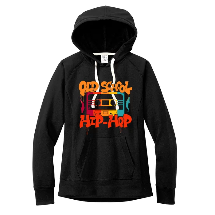 Retro Old School Hip Hop 80s 90s Graffiti Cassette Women's Fleece Hoodie