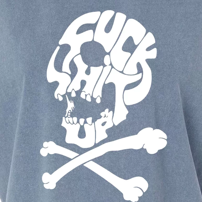 Rude Offensive Skull And Bones Garment-Dyed Women's Muscle Tee