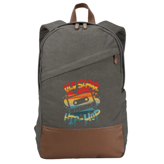 Retro Old School Hip Hop 80s 90s Graffiti Cassette Mixtape Cotton Canvas Backpack