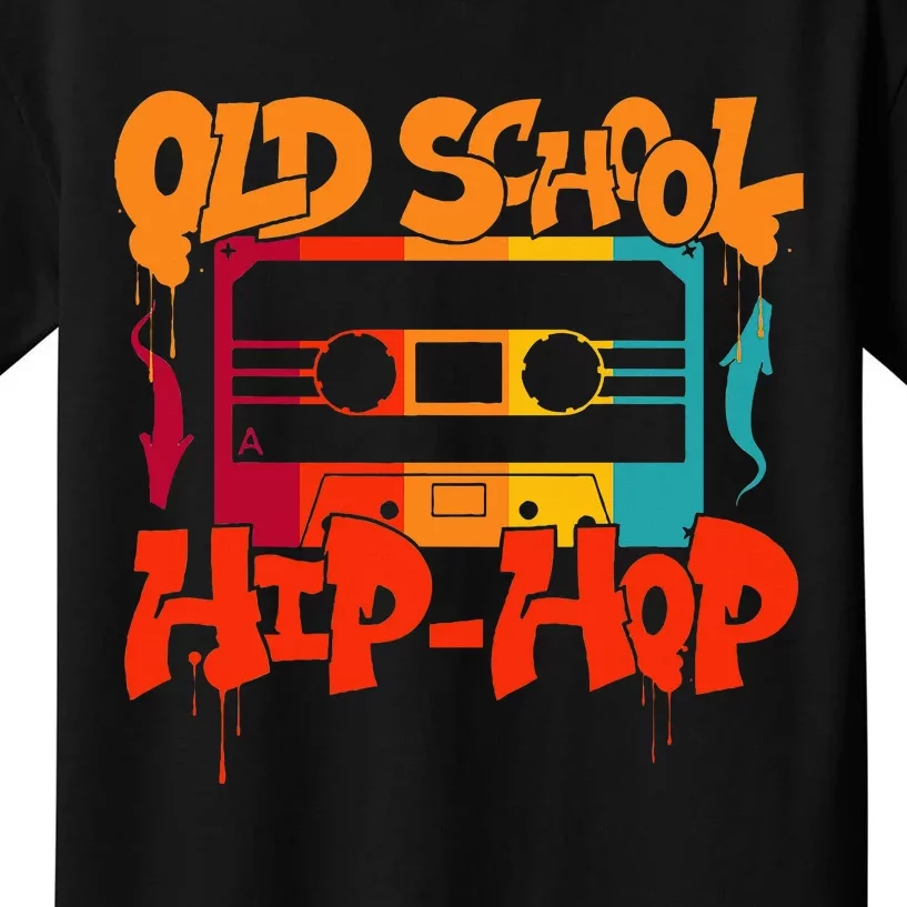 Retro Old School Hip Hop 80s 90s Graffiti Cassette Kids T-Shirt