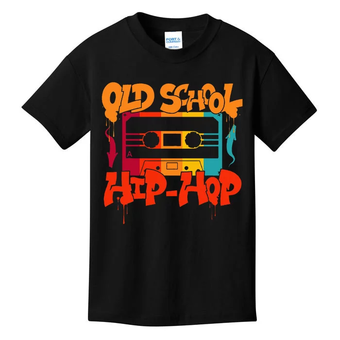 Retro Old School Hip Hop 80s 90s Graffiti Cassette Kids T-Shirt