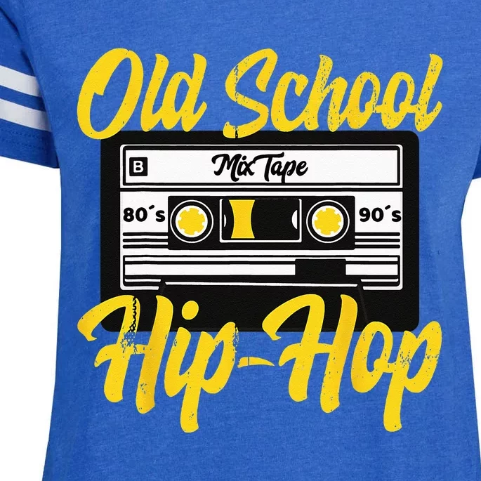 Retro Old School Hip Hop 80s 90s Mixtape Cassette Gift Enza Ladies Jersey Football T-Shirt