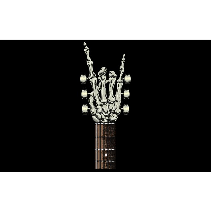 Rock On Skeleton Hand Guitar Rock & Roll Rock Band Halloween Bumper Sticker