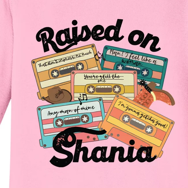 Raised On Shania Country Music 90s Baby Long Sleeve Bodysuit