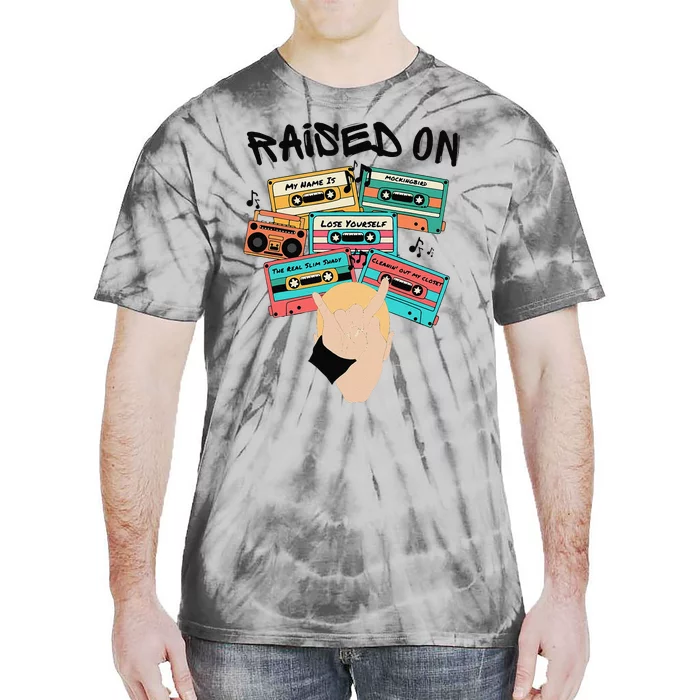 Raised On Slim Retro Cassettes Hip Hop Tie-Dye T-Shirt