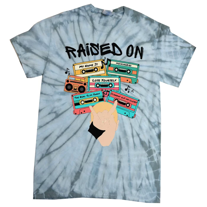 Raised On Slim Retro Cassettes Hip Hop Tie-Dye T-Shirt