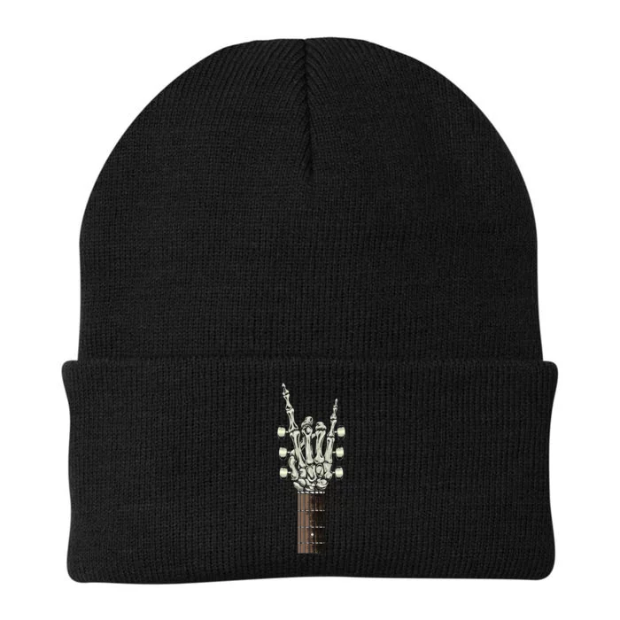 Rock On Skeleton Hand Guitar Rock & Roll Rock Band Knit Cap Winter Beanie