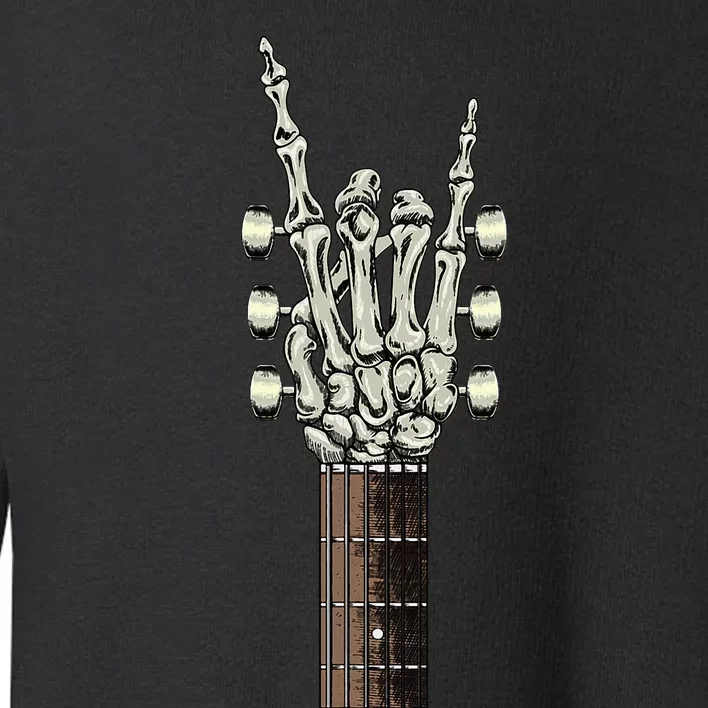 Rock On Skeleton Hand Guitar Rock & Roll Rock Band Toddler Sweatshirt