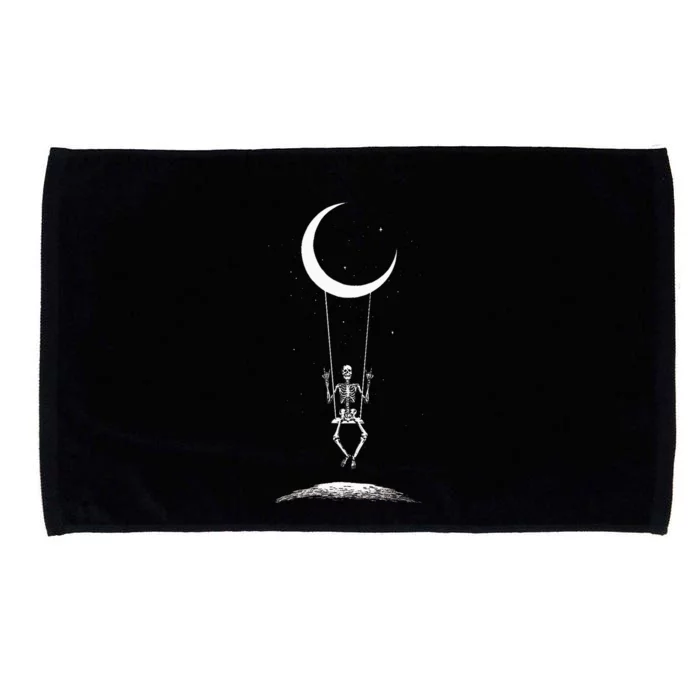 Rock On Skeleton Moon Band Tees - Rock And Roll Graphic Tees Microfiber Hand Towel