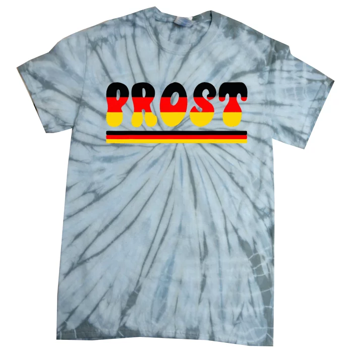 Retro Oktoberfest Squad German Flag Prost Tie-Dye T-Shirt