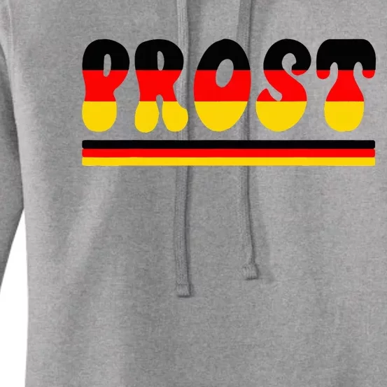 Retro Oktoberfest Squad German Flag Prost Women's Pullover Hoodie