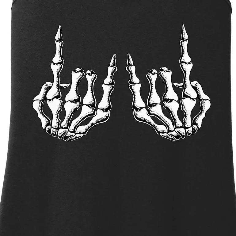 Rock On Skeleton Hand Rock And Roll Rock Band Ladies Essential Tank