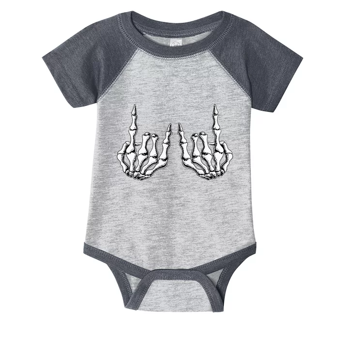 Rock On Skeleton Hand Rock And Roll Rock Band Infant Baby Jersey Bodysuit