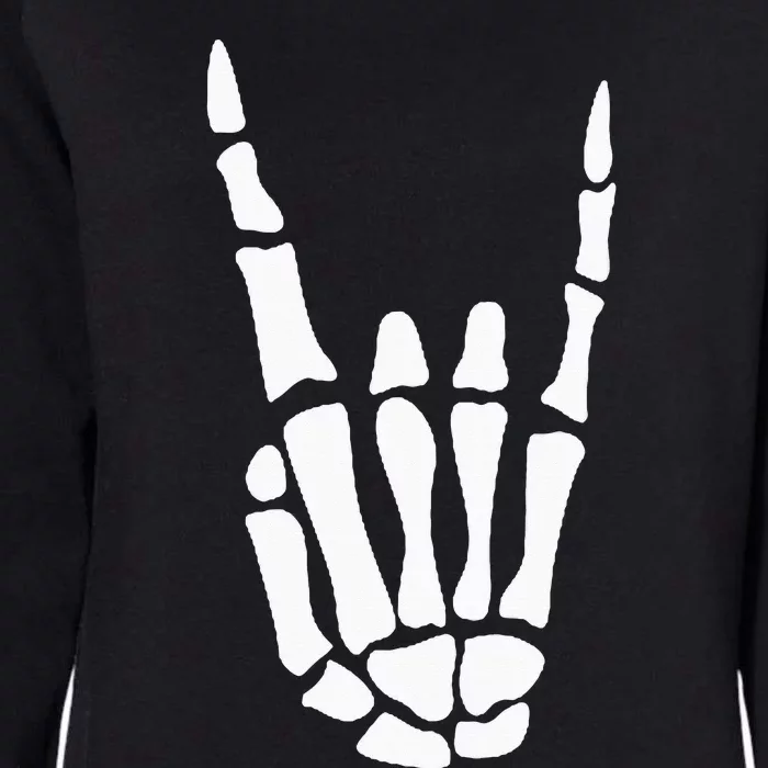 Rock On Skeleton Hand Sign Minimalistic Halloween Costume Womens California Wash Sweatshirt