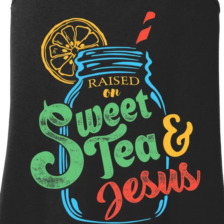 Raised On Sweet Tea & Jesus Ladies Essential Tank